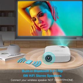 img 2 attached to 🎥 High-Definition WiFi Projector with Bluetooth, 7500L Full HD 1080P, XOPPOX Outdoor Movie Video Projector - Wireless Mirroring, HDMI/USB/Laptop Compatibility [Includes 100'' Screen]