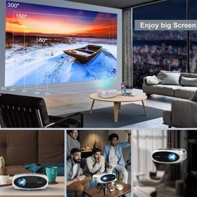 img 1 attached to 🎥 High-Definition WiFi Projector with Bluetooth, 7500L Full HD 1080P, XOPPOX Outdoor Movie Video Projector - Wireless Mirroring, HDMI/USB/Laptop Compatibility [Includes 100'' Screen]