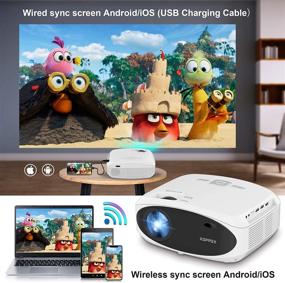 img 3 attached to 🎥 High-Definition WiFi Projector with Bluetooth, 7500L Full HD 1080P, XOPPOX Outdoor Movie Video Projector - Wireless Mirroring, HDMI/USB/Laptop Compatibility [Includes 100'' Screen]
