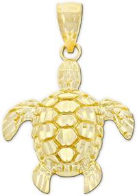 img 2 attached to Solid Gold Mini Turtle Charm by Charm America - 10 Karat Pure Gold