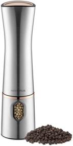 img 4 attached to Inkbird Stainless Steel Electric Pepper Grinder Mill with Light and Push Button, Battery Operated Automatic Pepper Mill and Salt Mill for One-Handed Operation