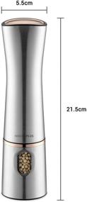 img 3 attached to Inkbird Stainless Steel Electric Pepper Grinder Mill with Light and Push Button, Battery Operated Automatic Pepper Mill and Salt Mill for One-Handed Operation