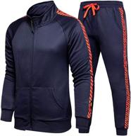 🏃 stay active and stylish with pasok men's casual tracksuit set: full zip 2 pieces jogging athletic sweat suits logo