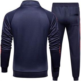 img 2 attached to 🏃 Stay Active and Stylish with PASOK Men's Casual Tracksuit Set: Full Zip 2 Pieces Jogging Athletic Sweat Suits