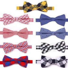 img 4 attached to Freewindo Dog Bow Ties: Stylish Adjustable Cat Bow Ties for Dogs & Cats - 9pcs Set!