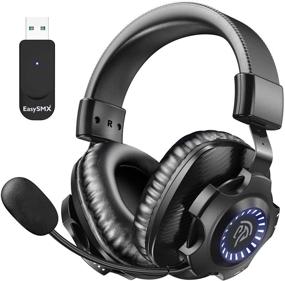 img 4 attached to 🎧 EasySMX Wireless Gaming Headset PS5/PS4/PC V07W with Detachable Noise Cancellation Microphone, RGB Lighting, Over-Ear Memory Foam, 7.1 Surround, Deep Bass