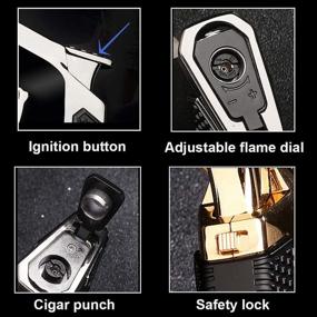 img 3 attached to Versatile Jet Torch Lighter: Refillable, Windproof & Adjustable Flame with Safety Lock and Punch Feature (Fuel Not Included)