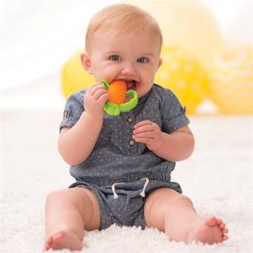 img 3 attached to Infantino Lil' Nibble Teethers Carrot: Soft-Textured Silicone Teether for Effective Sensory Exploration and Teething Relief - with Easy-to-Hold Handles