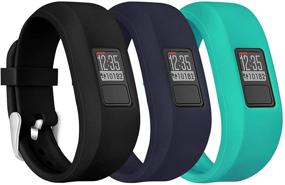 img 4 attached to 🌈 Mosstek Silicone Replacement Bands for Garmin vivofit jr/vivofit jr 2/Vivofit 3, Suitable for Kids, Juniors, Women, and Men - Available in Small and Large Sizes (Pack of 3)