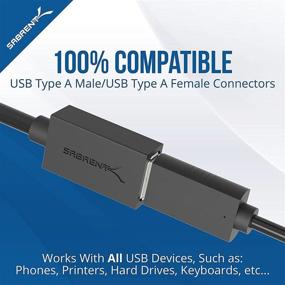 img 1 attached to Расширительный кабель USB 3.0 Sabrent 3ft - мужской тип A к женскому типу A [Черный] 22AWG (CB-3030)