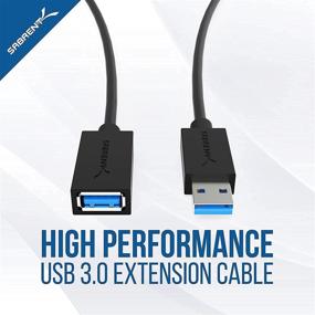 img 2 attached to Расширительный кабель USB 3.0 Sabrent 3ft - мужской тип A к женскому типу A [Черный] 22AWG (CB-3030)