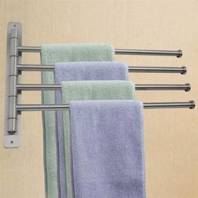 img 1 attached to 🔀 Swivel Towel Bar: Wall-Mounted Stainless Steel Rack with 4 Arms & 180° Rotation – Perfect Towel Holder for Bathroom and Kitchen Organization