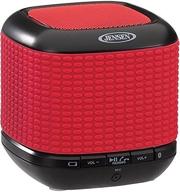 explore the power of music with jensen smps-621-r portable bluetooth speaker in vibrant red logo