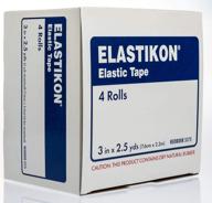 🤕 johnson & johnson elastikon elastic tape 3" x 2.5 yards - case of 4 rolls: reliable support for sprains, strains, and muscle injuries логотип