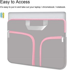 img 2 attached to 👝 HESTECH Chromebook Case, 11.6-12.3 Laptop Sleeve Neoprene Handbag Cover for Acer R11/Spin 311, HP Stream, Samsung, Surface 4/5/6/7/X, 13-inch MacBook Air/Pro M1 - Gray Pink