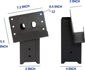 img 1 attached to ADLER Multipurpose Outdoor 4x4 Compound Angle Platform Brackets for Deer Stand, Hunting Blinds, Shooting Shack, Tree House, and Observation Decks - Set of 4, 16x7.5x9 inches, in Black