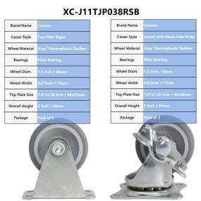 img 3 attached to Ultra-Durable 1 5 38mm Casoter Caster Set for Effortless Mobility