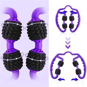 img 2 attached to Dream Purple Muscle Roller - EVA Trigger Point Fit Roll Massager Tools for Deep Tissue Fascia Pain Relief