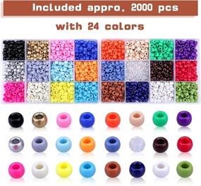 img 3 attached to 🌈 Rainbow Opaque Beads Jewelry Making Kit - 9mm Greentime Pony Beads for Friendship Bracelet, Necklace Crafts. Small Loose Spacer Beads Set in 24 Vibrant Colors - Ideal Back to School Gift!