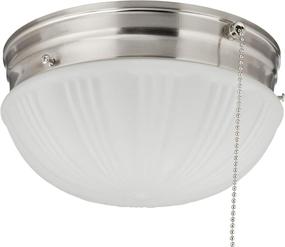 img 4 attached to 🔦 Westinghouse Lighting 6721000 Flush-Mount Ceiling Fixture, Pull Chain, Brushed Nickel, Frosted Fluted Glass