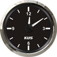 ⏰ enhanced precision: kus guaranteed 12-hour format clock meter gauge with backlight - 52mm (2") 12v/24v logo