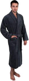 img 4 attached to Ultimate Comfort: TowelSelections Cotton Bathrobe X Large Charcoal, Ideal for Men's Clothing