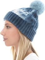 🧣 winter tie dye & christmas striped cuffed pom knit soft thick beanie skully hat by the hat depot logo