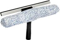 🧼 alpine industries 14-inch microfiber window combo: 2-in-1 squeegee and scrubber - rubber grip with easy rug scrub cleaner for car, tv, glass windows & doors logo