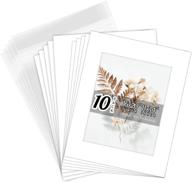 golden state art 16x20 white pre-cut picture mat pack for 11x14 🖼️ photos - set of 10 with acid-free mats, backing board, and clear bags logo