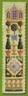 📚 counted cross stitch bookmark kit - orangery design on cream background by textile heritage logo