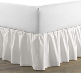 img 1 attached to 🛏️ Laura Ashley Home Full Size White Bedskirt - Solid Collection for Luxury Hotel Quality Bedding, Easy Fit, Wrinkle &amp; Fade Resistant, Stylish Home Décor Design