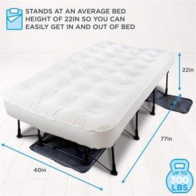 img 1 attached to 🛏️ Ivation EZ-Bed (Twin) Air Mattress with Frame & Rolling Case: Self-Inflating, Auto Shut-Off; Best for Guest, Travel, Vacation, Camping