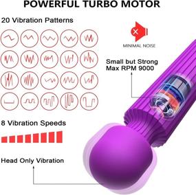 img 3 attached to 🎒 LESUMI Mini Travel Bag & Manual Included - Purple Micro Personal Wand Massager with Memory - Premium, 20 Patterns & 8 Speeds for Back, Neck, Muscle Relief, Soreness, and Recovery