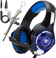 🎧 high-performance gaming headset for pc, ps4, xbox one - immersive surround sound over-ear headphones with microphone, led light and deep bass - comfortable memory foam earmuffs for computer, laptop, nintendo switch - ideal gifts for gamers of all ages logo