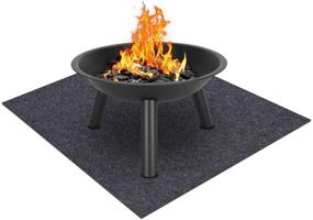 img 4 attached to 🔥 Fire Pit Mat - Stove Fireproof Mat, Resistant to Heat and Embers - Protective Ember and Grill Mat - Absorbent Material - Safeguard Your Deck, Patio, Yard, or Camping Area - Waterproof Backing - Easy to Clean (36"×36")