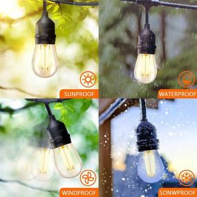 img 1 attached to Enhance Your Outdoor Space with 48FT LED Dimmable Edison Vintage Bulbs - UL Listed Commercial Grade String Lights for Patio, Porch and Garden