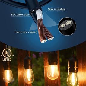 img 3 attached to Enhance Your Outdoor Space with 48FT LED Dimmable Edison Vintage Bulbs - UL Listed Commercial Grade String Lights for Patio, Porch and Garden