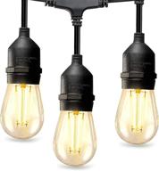 enhance your outdoor space with 48ft led dimmable edison vintage bulbs - ul listed commercial grade string lights for patio, porch and garden логотип