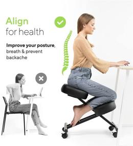 img 3 attached to 🪑 Luxton Home Ergonomic Kneeling Chair with Memory Foam Layer - Enhances Posture - Adjustable Stool for Home and Office - Plush Comfort Cushions