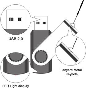 img 3 attached to 📦 5 упаковок флеш-накопителей USB 2.0 на 8 ГБ - Быстрые флеш-накопители для хранения данных с манжетами - Черный цвет