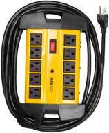 💪 10 outlet heavy duty surge protector power strip - industrial black and yellow metal surge suppressor with 15-foot long extension cord logo