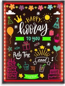 img 4 attached to 📝 Hosim 32x24 LED Message Writing Board - Erasable & Illuminated Neon Effect Sign with 8 Color Markers, 7 Flashing Modes - DIY Chalkboard for Restaurants, Kitchens, Weddings, Promotions (Model 6080)