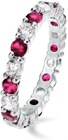 img 2 attached to 💎 Ice Gems Sterling Silver Created Ruby & Cubic Zirconia Wedding Band Ring - A Dazzling Union of Elegance and Affordability