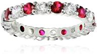 💎 ice gems sterling silver created ruby & cubic zirconia wedding band ring - a dazzling union of elegance and affordability logo