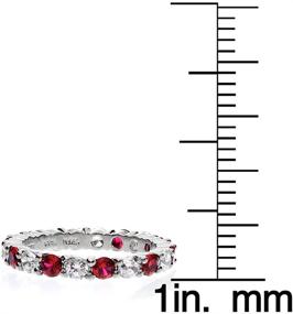 img 1 attached to 💎 Ice Gems Sterling Silver Created Ruby & Cubic Zirconia Wedding Band Ring - A Dazzling Union of Elegance and Affordability