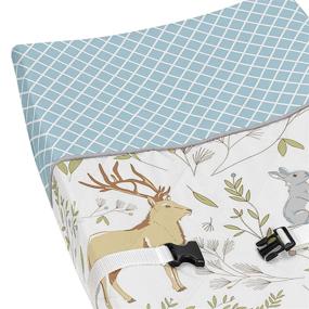 img 1 attached to 🐻 Adorable Blue, Grey, and White Woodland Animal Toile Changing Pad Cover for Baby Girl or Boy
