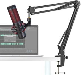 img 3 attached to YOUSHARES QuadCast S Boom Arm Stand - Премиум 🎤 Регулируемый ножничный микрофонный стенд, разработанный для микрофона HyperX QuadCast S