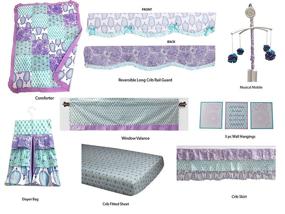 img 1 attached to 🌸 Bacati - Sophia Paisley 10-Piece Girls Crib Baby Bedding Set with Crib Rail Guard | 100% Cotton | US Standard Cribs | Lilac, Purple, Aqua