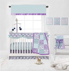 img 4 attached to 🌸 Bacati - Sophia Paisley 10-Piece Girls Crib Baby Bedding Set with Crib Rail Guard | 100% Cotton | US Standard Cribs | Lilac, Purple, Aqua