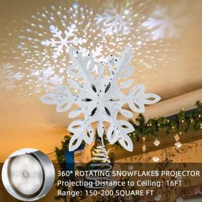 img 2 attached to 🎄 YEAHOME Snowflake Christmas Tree Topper - Lighted Snowwhite Treetop with Snowflake Projector Lights for Christmas Tree Decorations